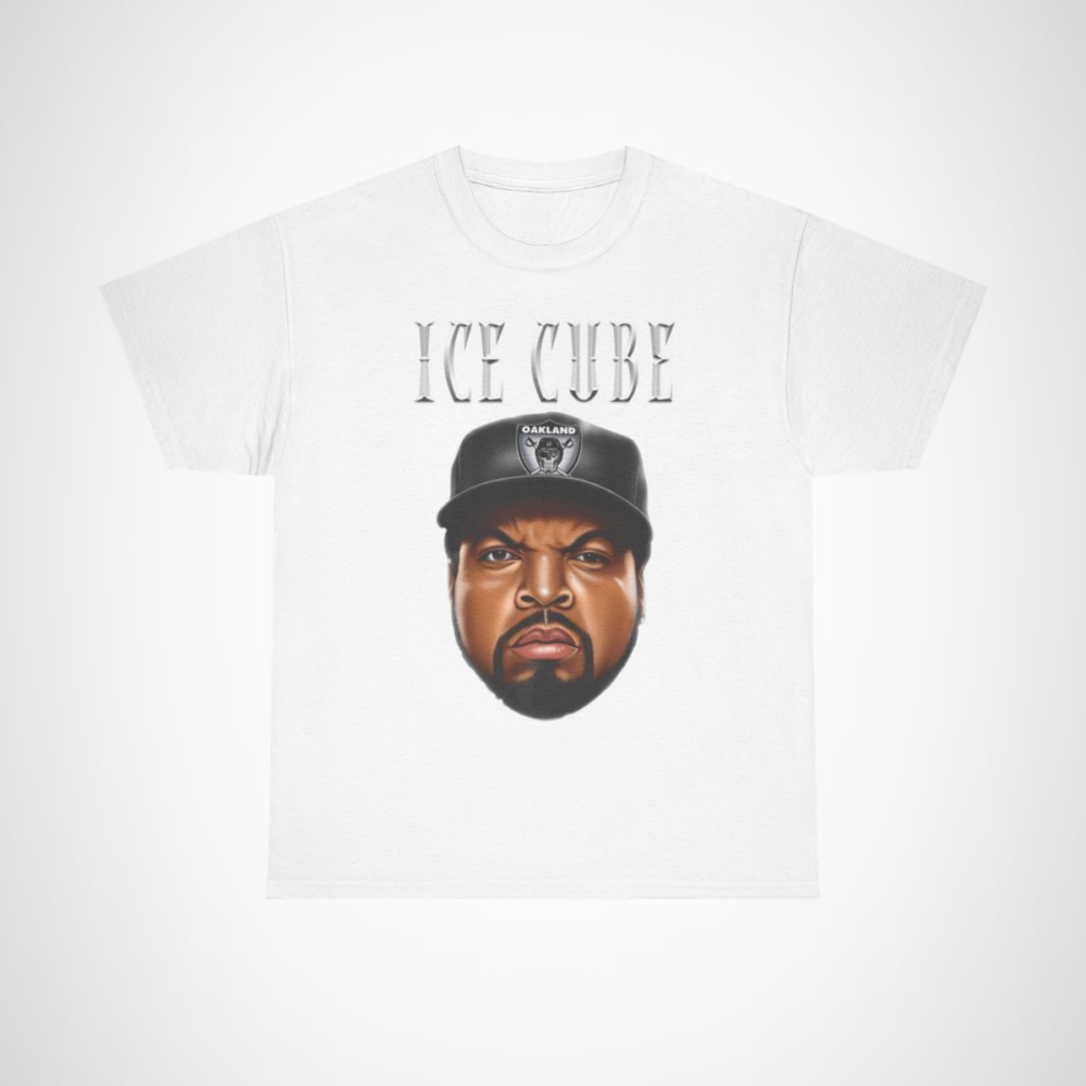 Ice Cube Oakland style graphic tee for hip hop fans White colour