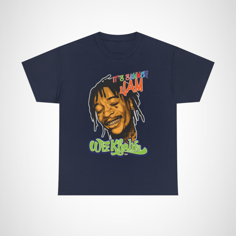 Wiz Khalifa Summer Jam T-Shirt showcasing vibrant design for music lovers Navy colour