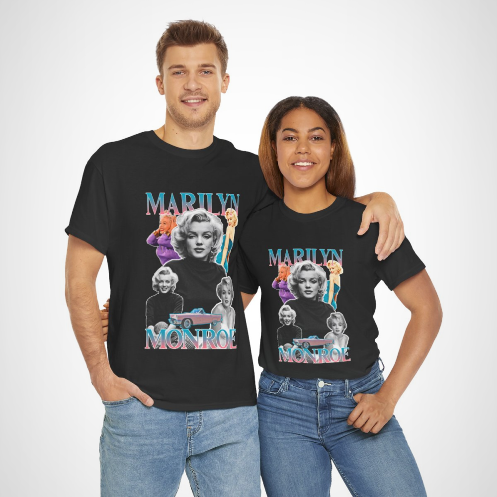 Marilyn Monroe Retro Collage Tee showcasing a vibrant vintage design