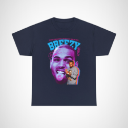 Breezy Vibes T-Shirt showcasing 'You can't be old and wise if you were never young and crazy' design. Navy colour