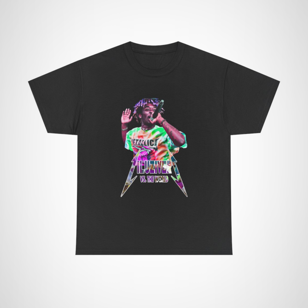 Illuziver vs. The World Hip Hop themed T-shirt showcasing vibrant design Black colour