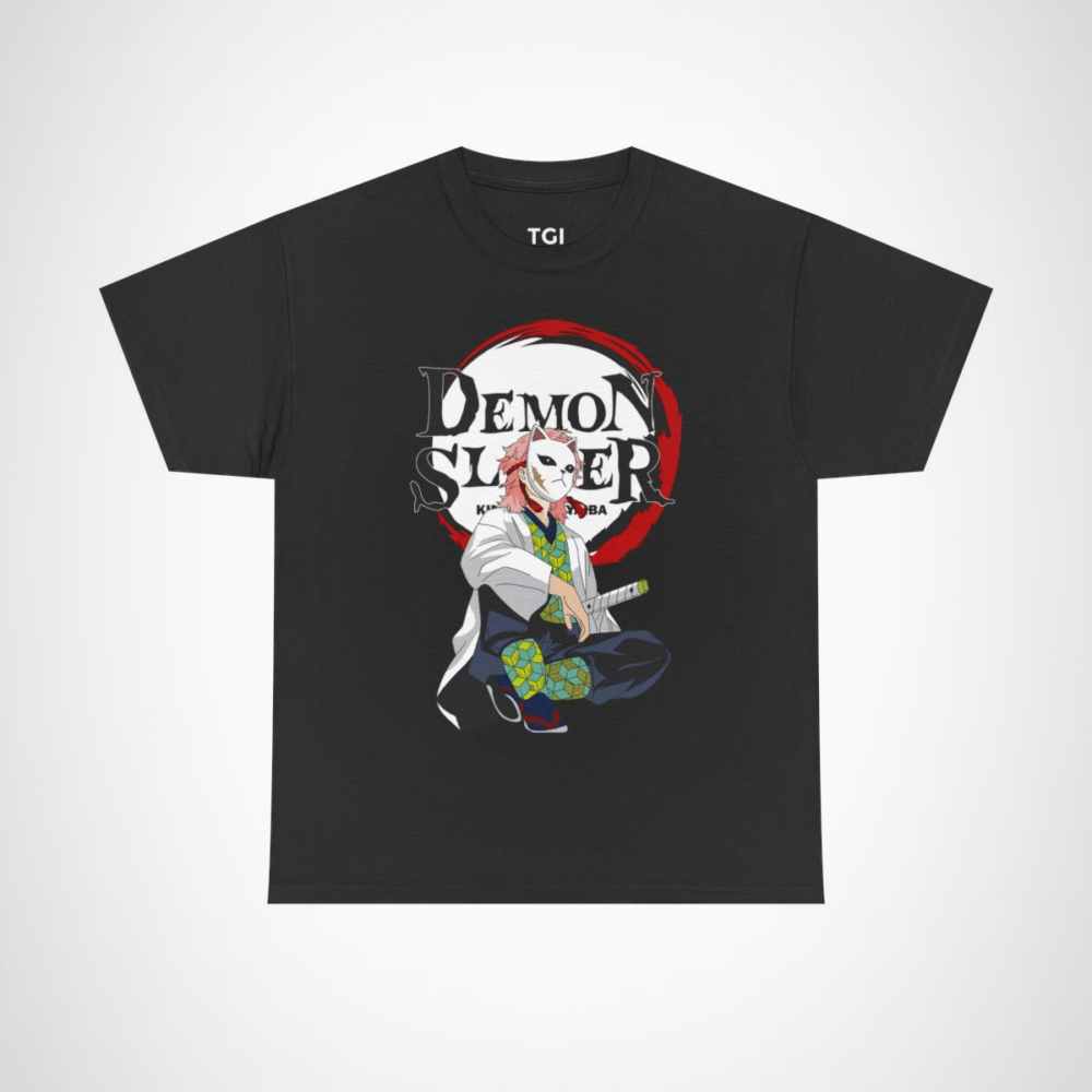 Demon Slayer Kimetsu no Yaiba character t-shirt design Black colour