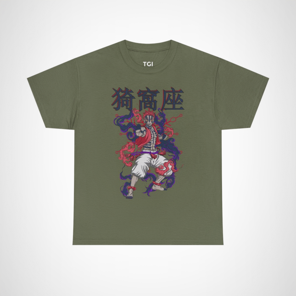 Mystical Warrior Graphic Tee with vibrant colors and intricate design Military Green colour