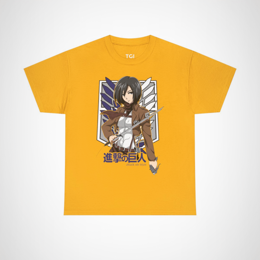 Fearless Fighter T-Shirt inspired by Attack on Titan Gold colour