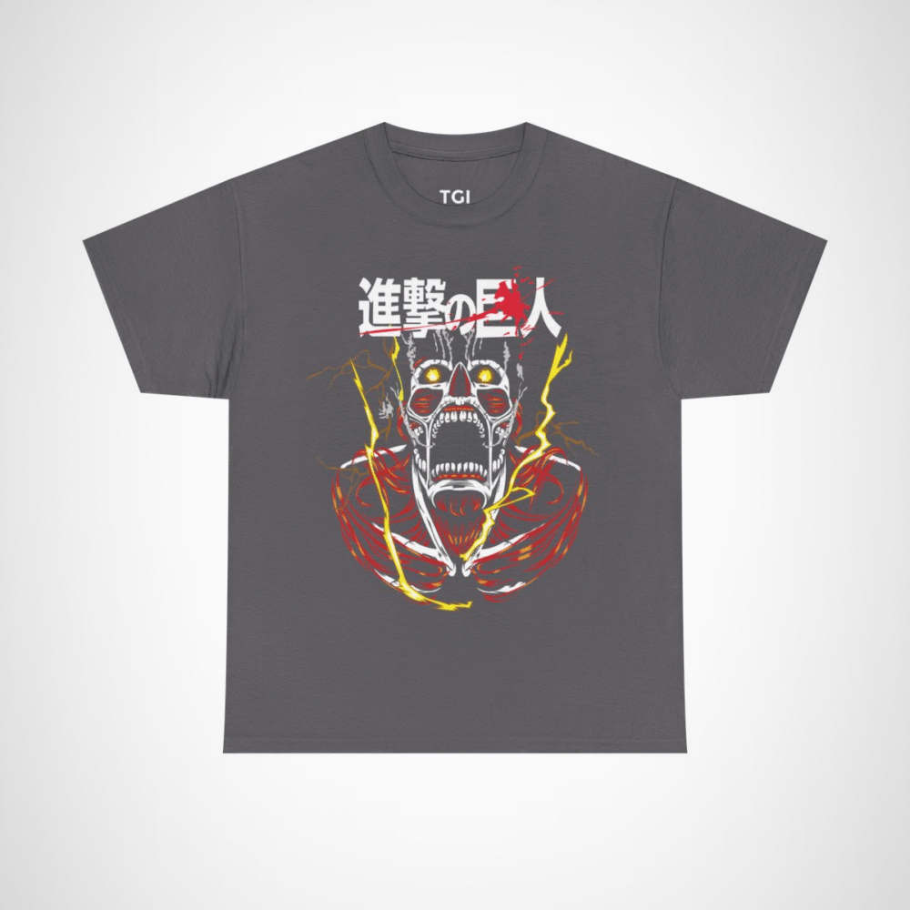 Epic Titan Roar T-Shirt inspired by Attack on Titan Charcoal colour