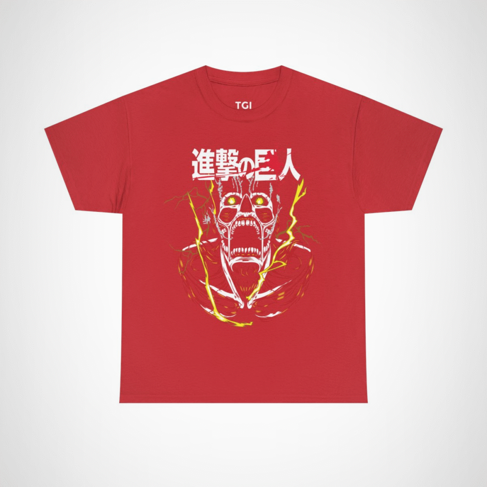 Epic Titan Roar T-Shirt inspired by Attack on Titan Red colour