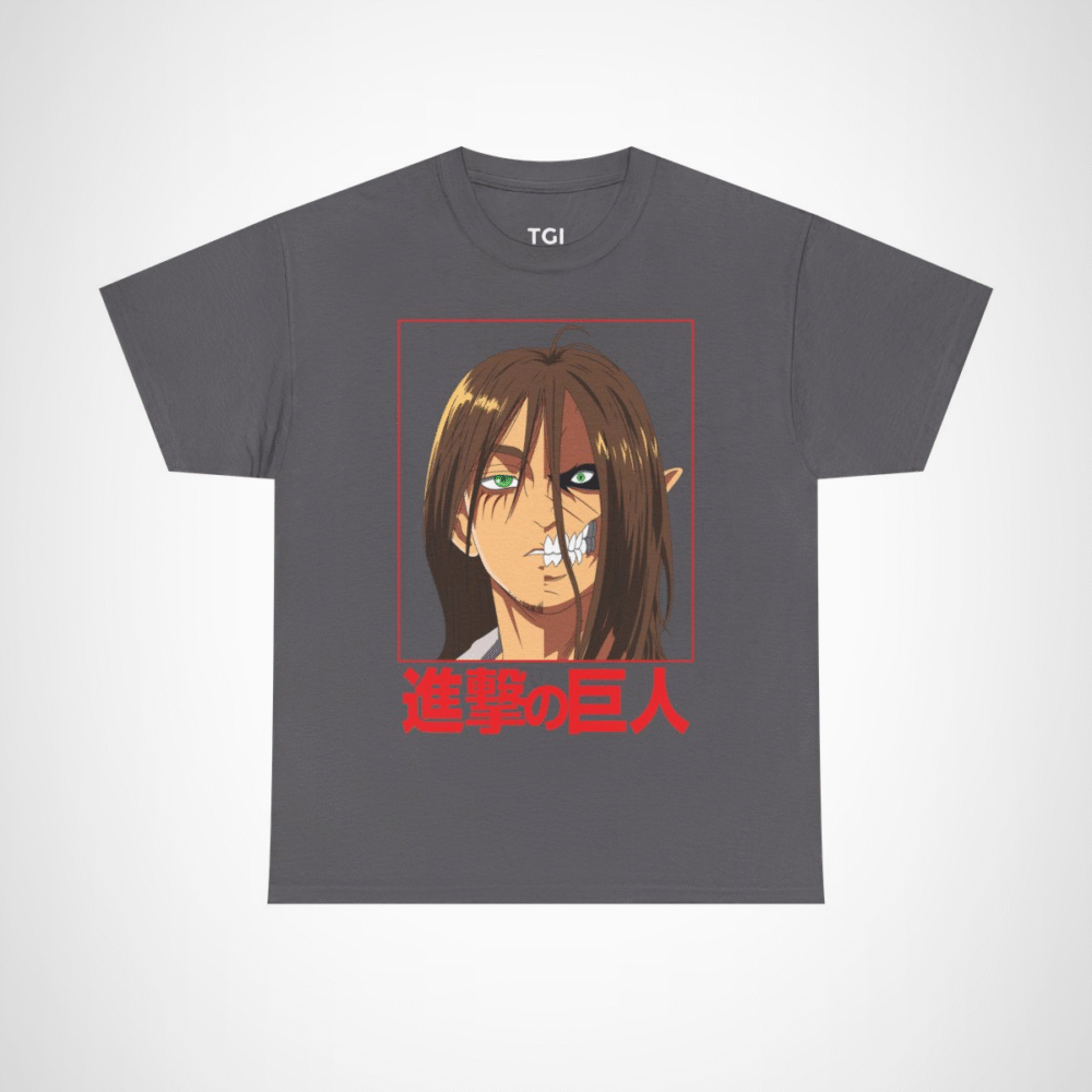 Fierce Titan Transformation Graphic Tee showcasing powerful anime character Charcoal colour