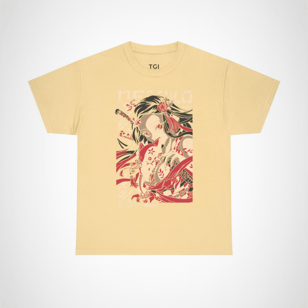 Nezuko t-shirt featuring stunning artwork from Demon Slayer Yellow Haze colour