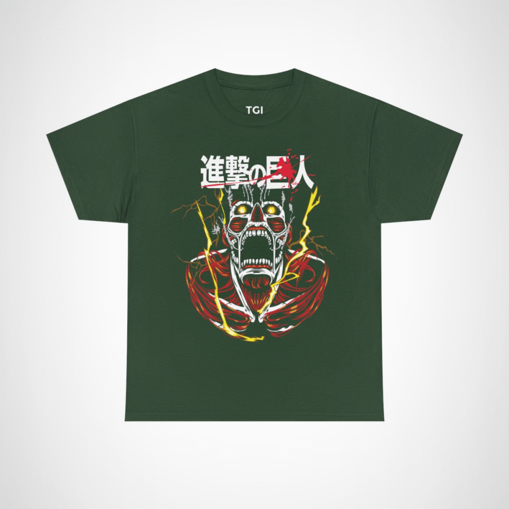 Epic Titan Roar T-Shirt inspired by Attack on Titan Forest Green colour