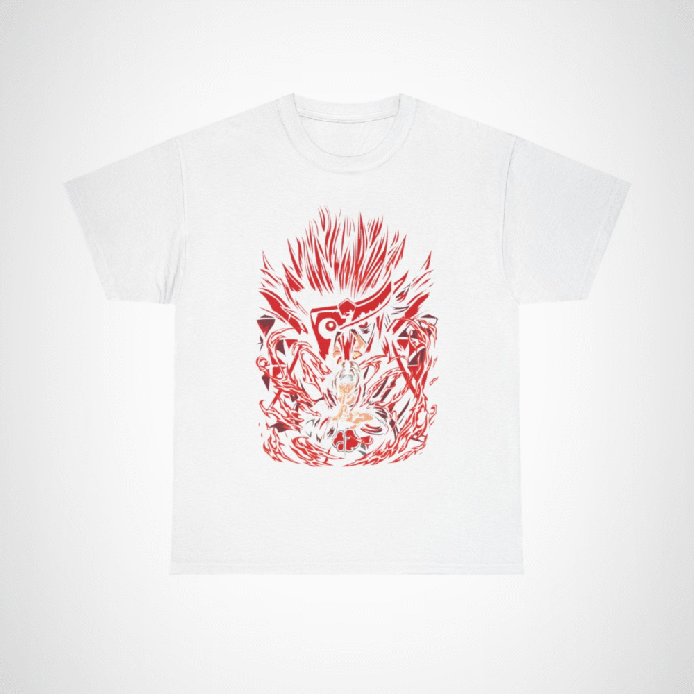 Epic Fire Ninja T-Shirt featuring a powerful ninja and fiery design White colour
