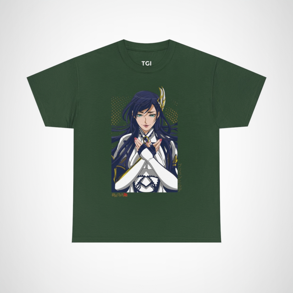 Anime Warrior Goddess T-Shirt featuring an empowering design Forest Green colour