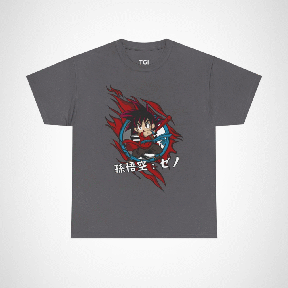 Chibi Warrior T-Shirt with vibrant design for anime enthusiasts Charcoal colour