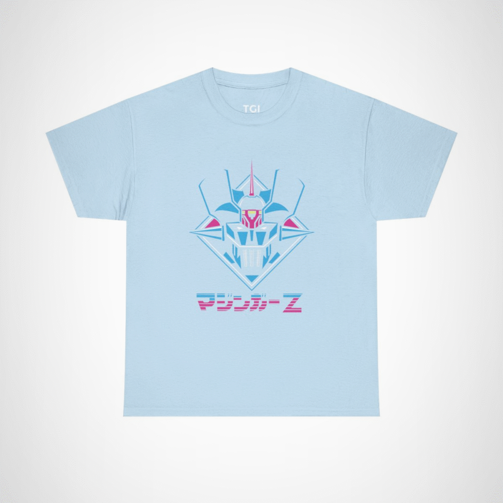 Retro Mazinger Z design t-shirt for anime fans Light Blue colour