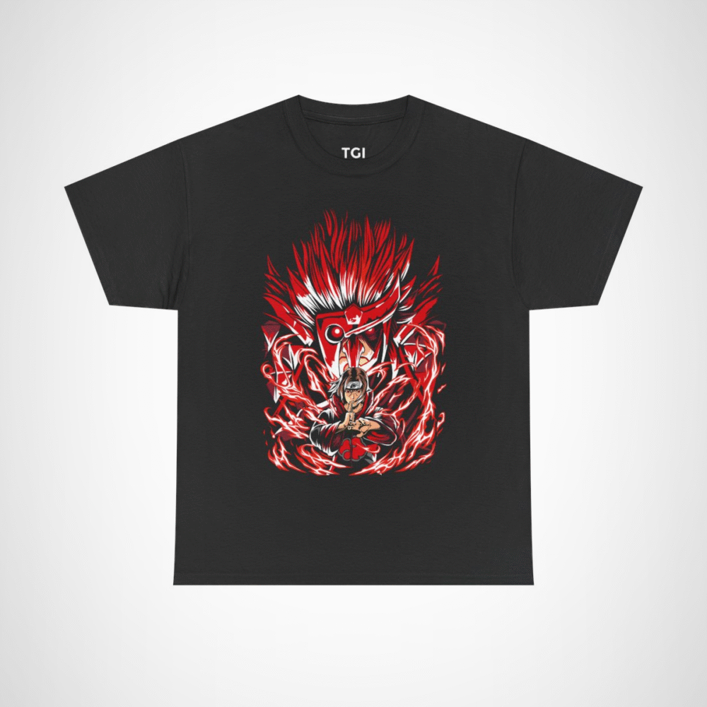 Epic Fire Ninja T-Shirt featuring a powerful ninja and fiery design Black colour