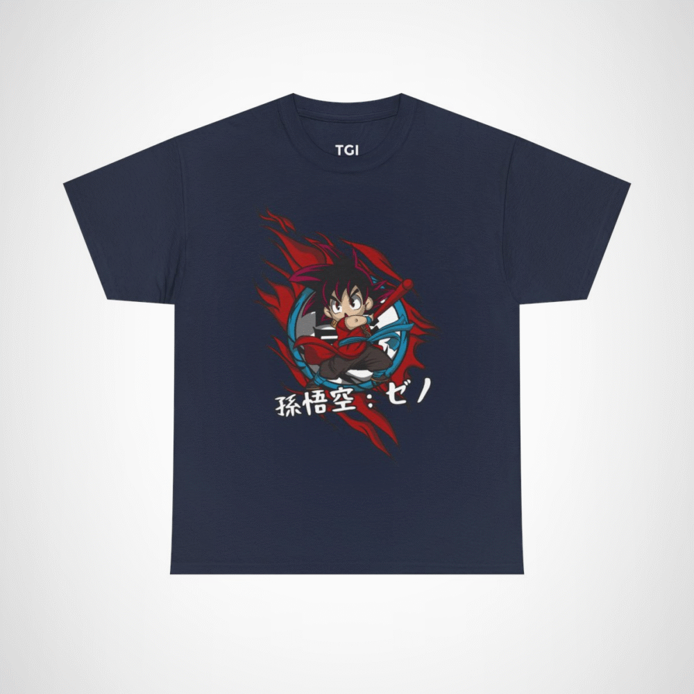 Chibi Warrior T-Shirt with vibrant design for anime enthusiasts Navy colour