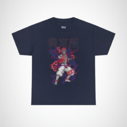 Mystical Warrior Graphic Tee with vibrant colors and intricate design Navy colour