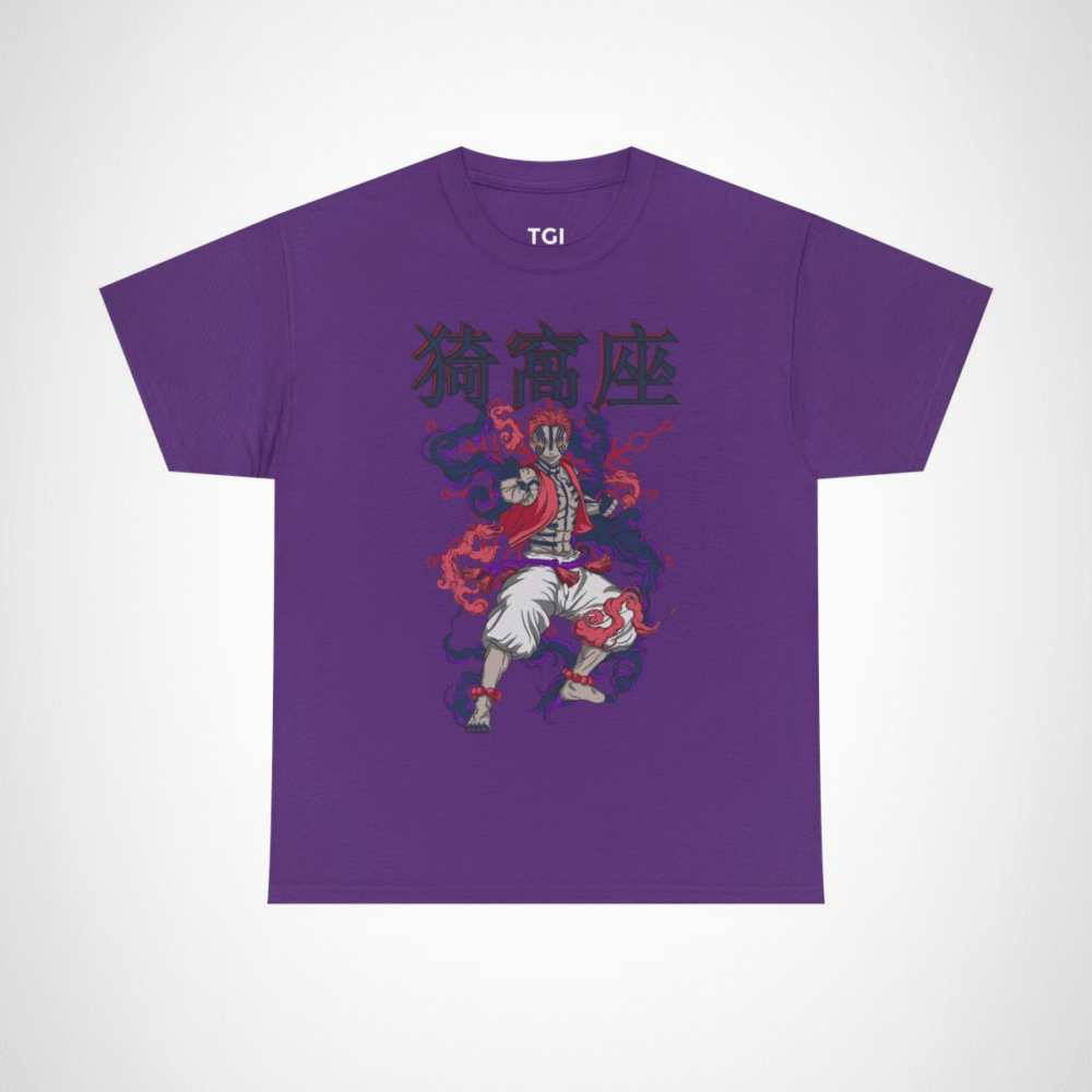 Mystical Warrior Graphic Tee with vibrant colors and intricate design Purple colour