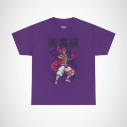 Mystical Warrior Graphic Tee with vibrant colors and intricate design Purple colour