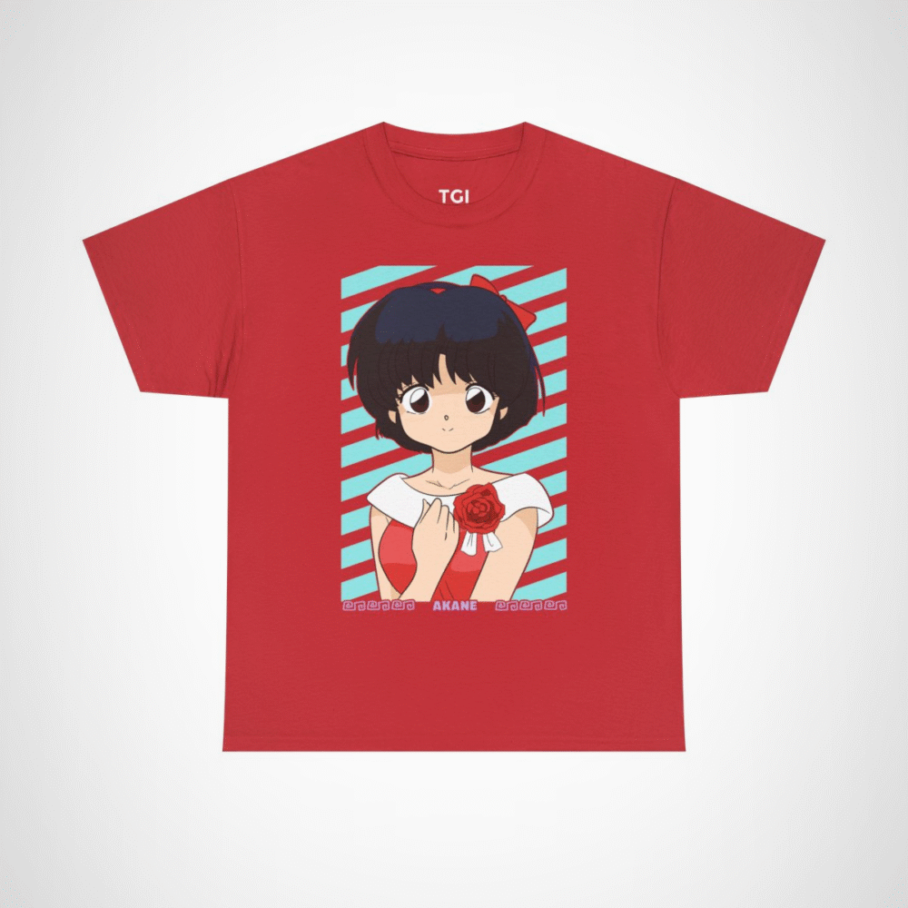 Akane character t-shirt for anime fans Red colour