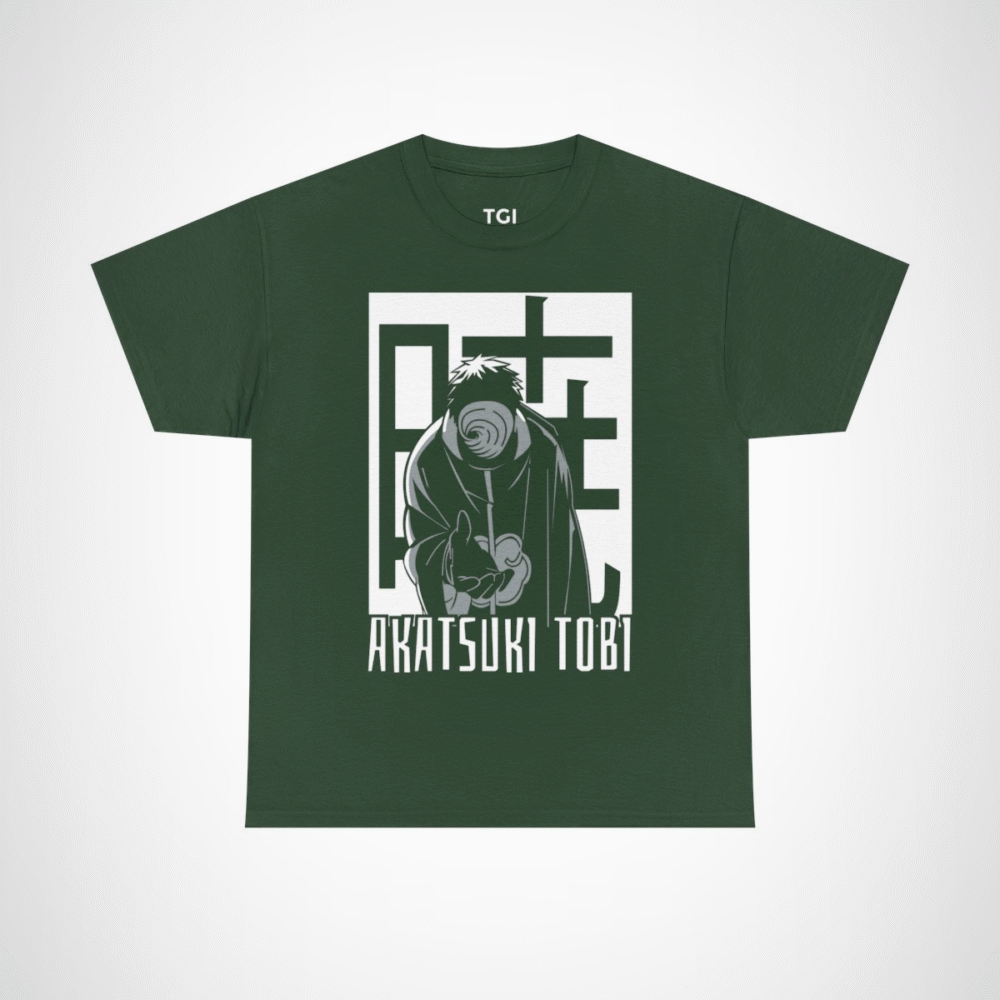 Akatsuki Tobi Ninja Graphic Tee featuring vibrant design Forest Green colour