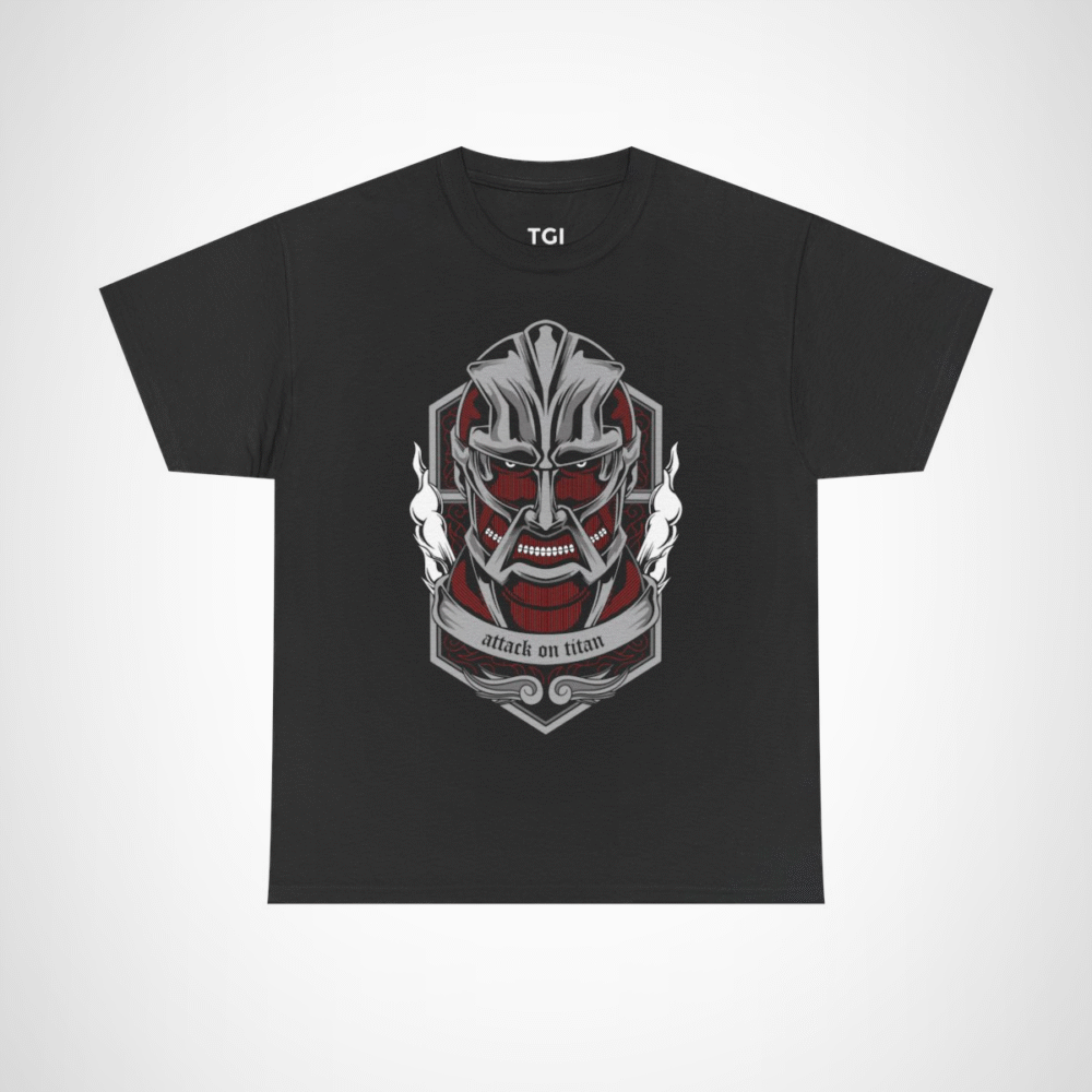 Fierce Titan Graphic Tee showcasing a bold titan design for anime enthusiasts Black colour