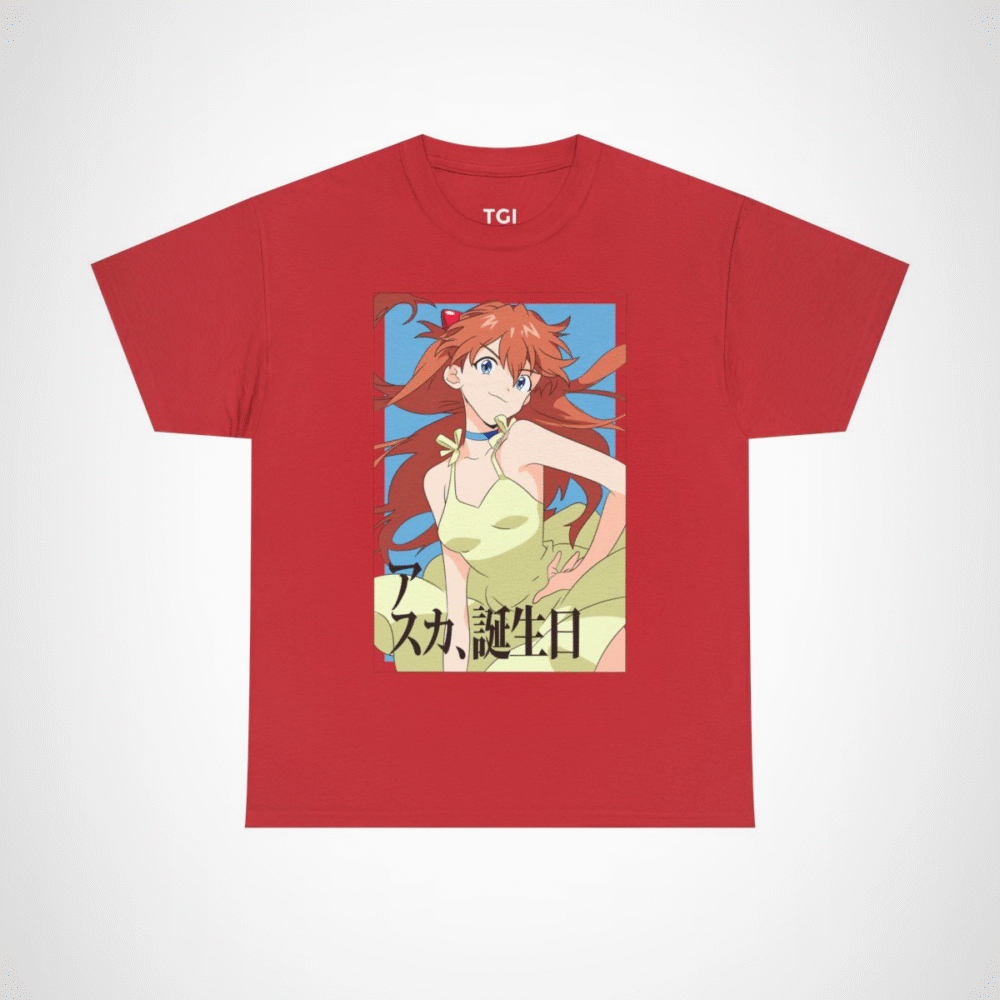 Asuka Birthday Anime T-Shirt for anime lovers Red colour