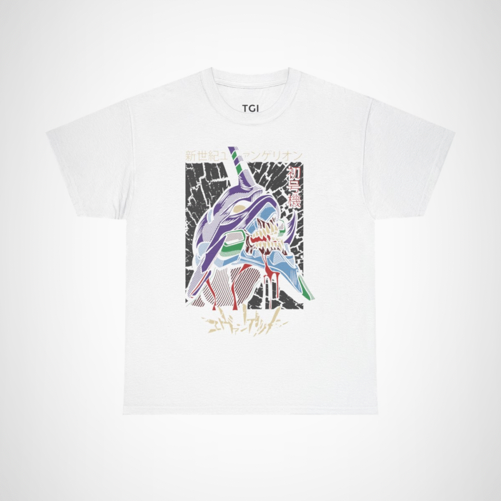 Neon Genesis Evangelion t-shirt featuring Shinji's iconic mecha White colour