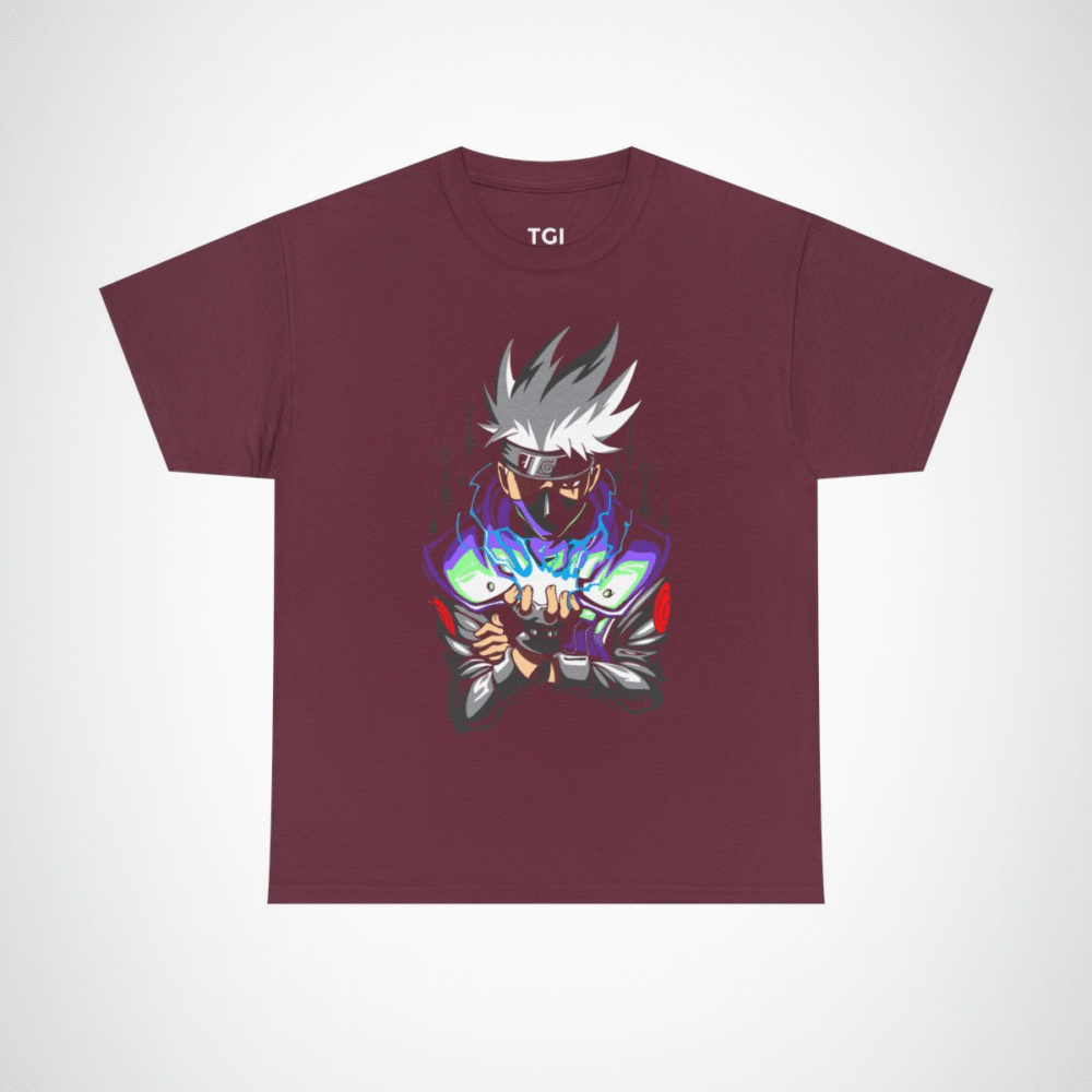 Epic Ninja Master T-Shirt featuring a powerful ninja design Maroon colour