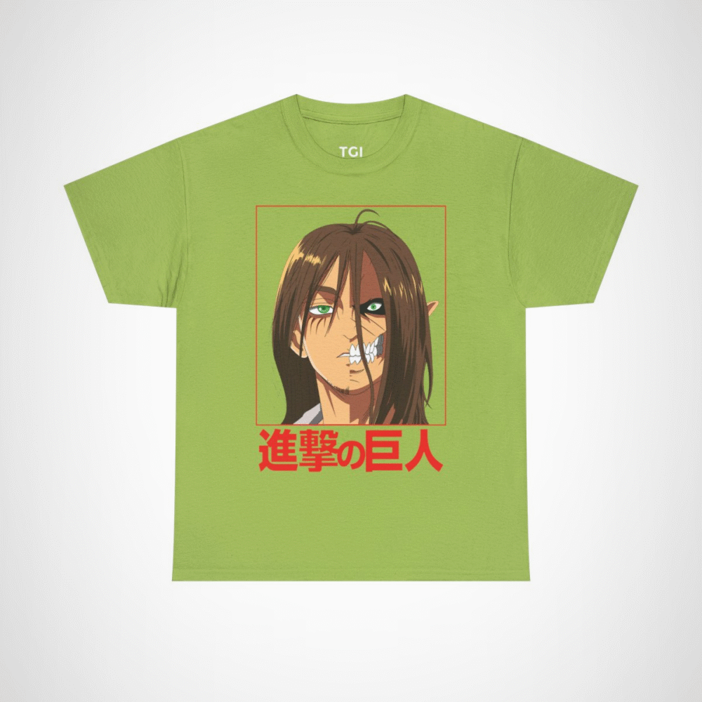 Fierce Titan Transformation Graphic Tee showcasing powerful anime character Kiwi colour