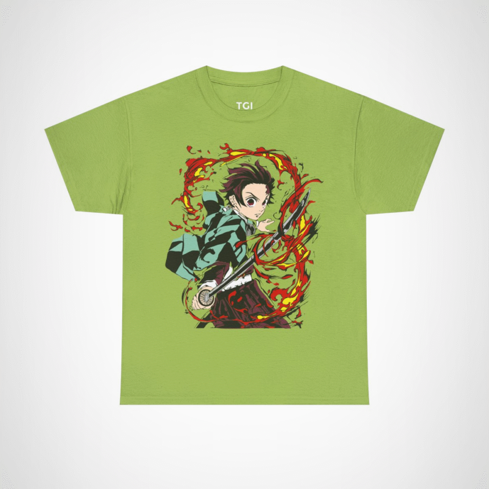 Fierce Samurai Warrior T-Shirt showcasing dynamic anime inspired design Kiwi colour