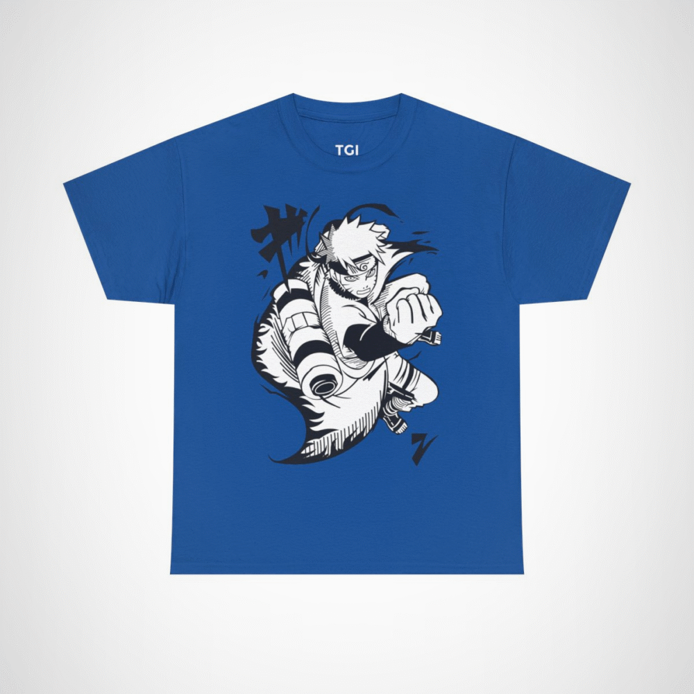 Epic Ninja Adventure T-Shirt featuring an action-packed anime character Royal colour