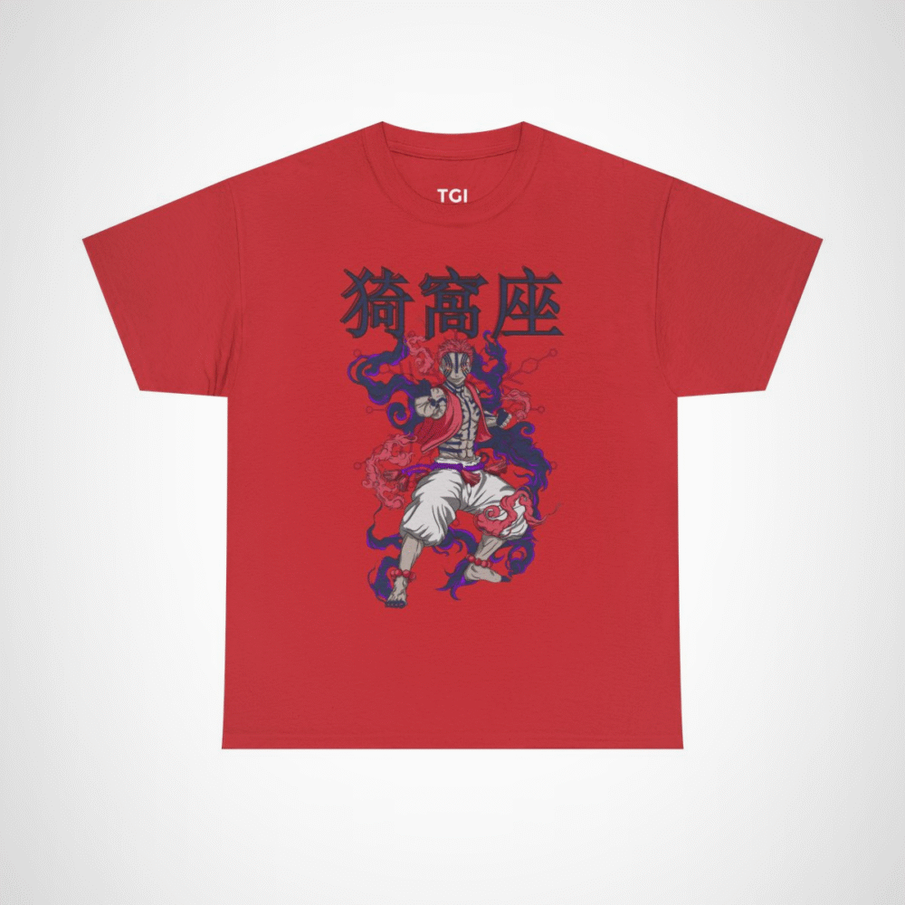 Mystical Warrior Graphic Tee with vibrant colors and intricate design Red colour