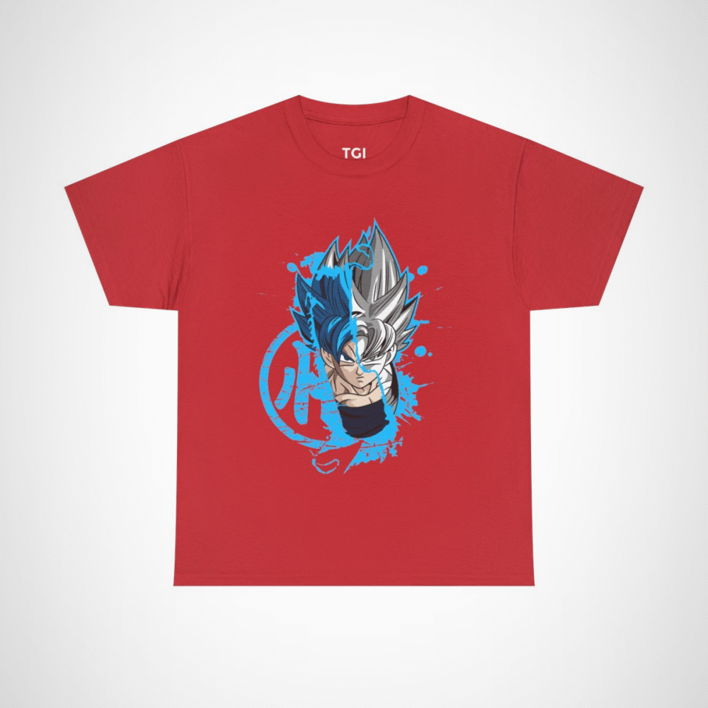 Ultra Instinct Fusion T-Shirt with Saiyan Showdown design Red colour
