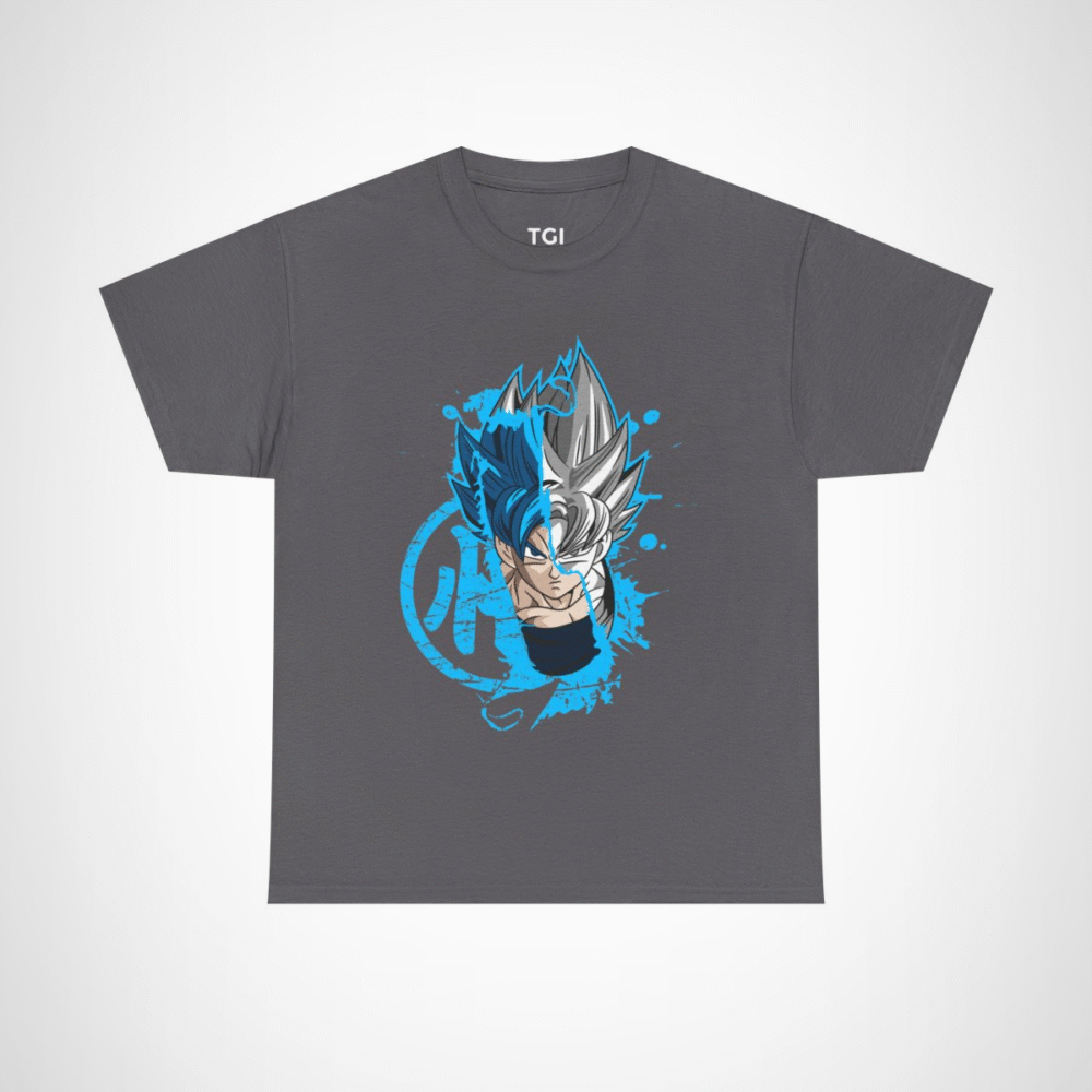 Ultra Instinct Fusion T-Shirt with Saiyan Showdown design Charcoal colour