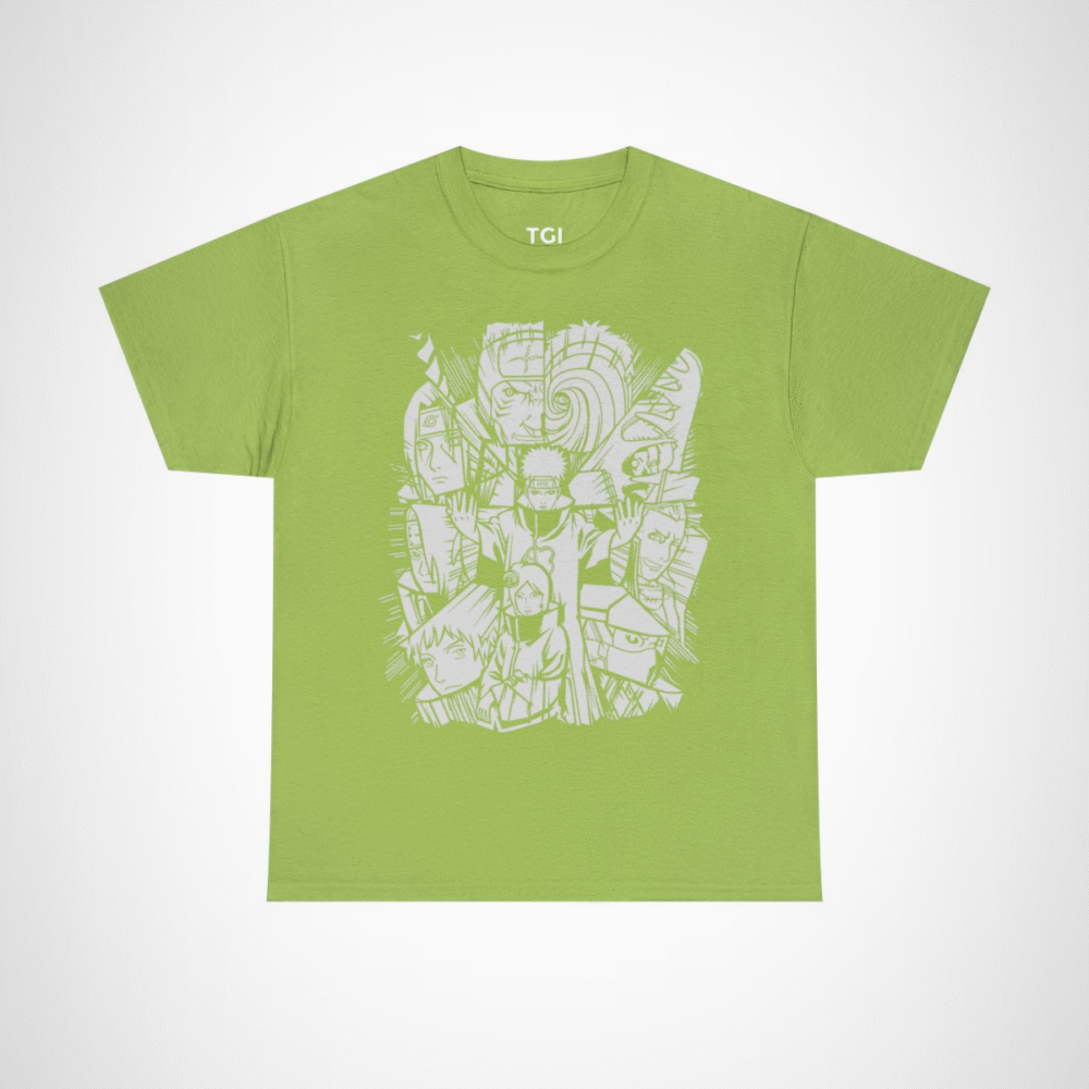 Unique Naruto Character T-Shirt from Tee Gift Ideas for Anime Fans Kiwi colour