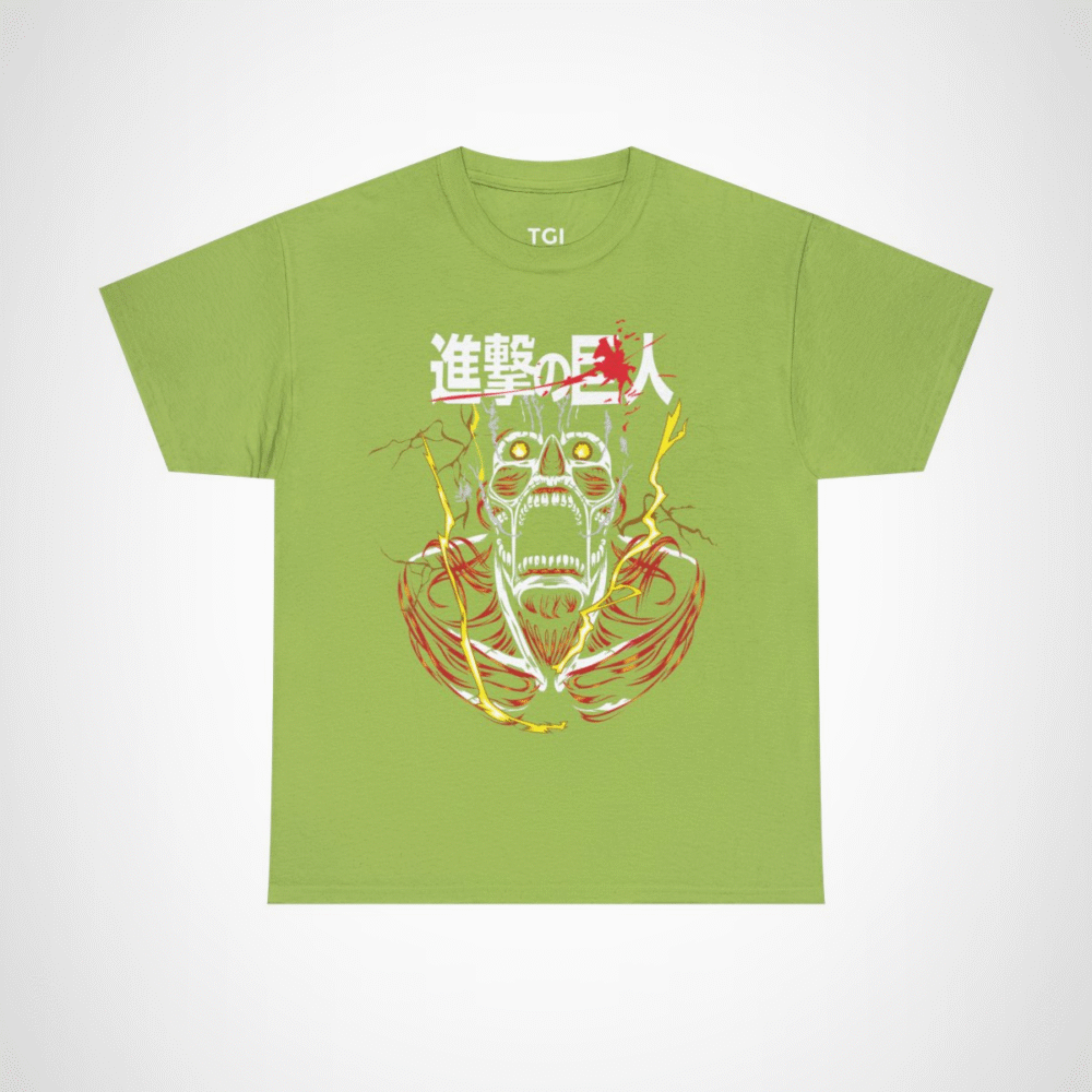 Epic Titan Roar T-Shirt inspired by Attack on Titan Kiwi colour