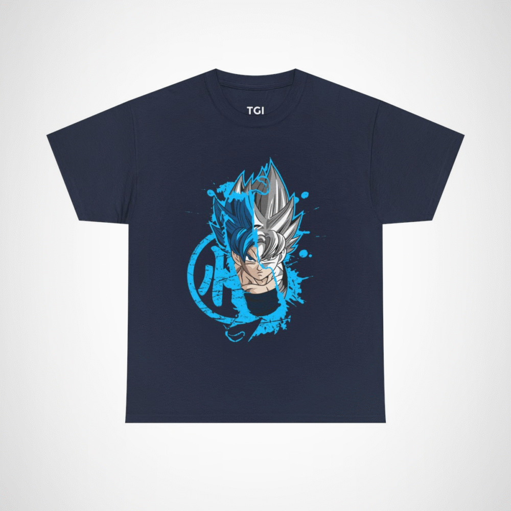Ultra Instinct Fusion T-Shirt with Saiyan Showdown design Navy colour