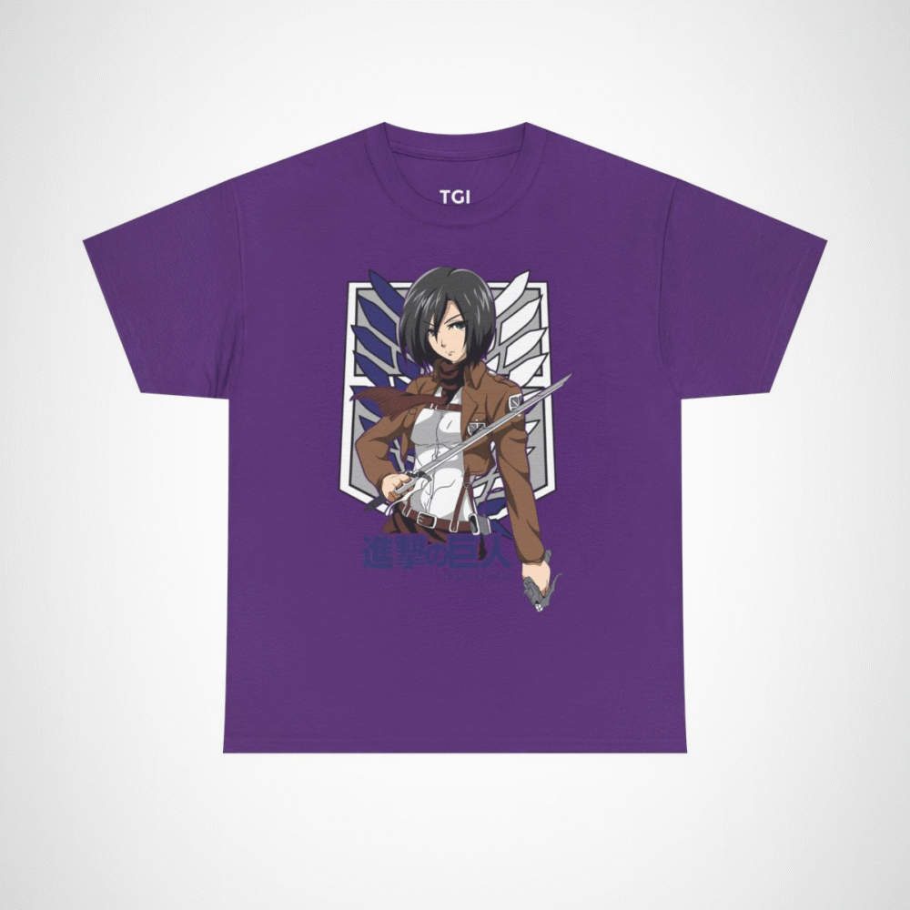 Fearless Fighter T-Shirt inspired by Attack on Titan Purple colour
