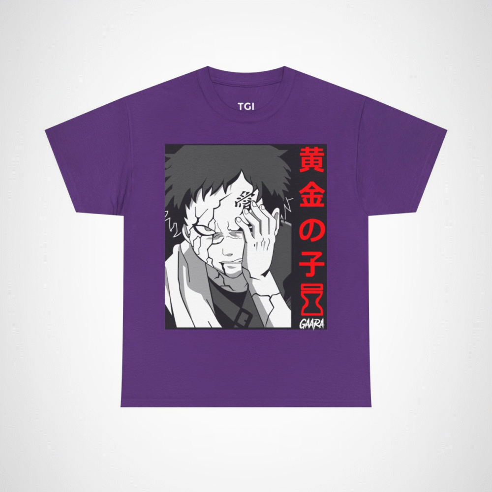 Gaara Aesthetic Manga Tee featuring unique anime art Purple colour