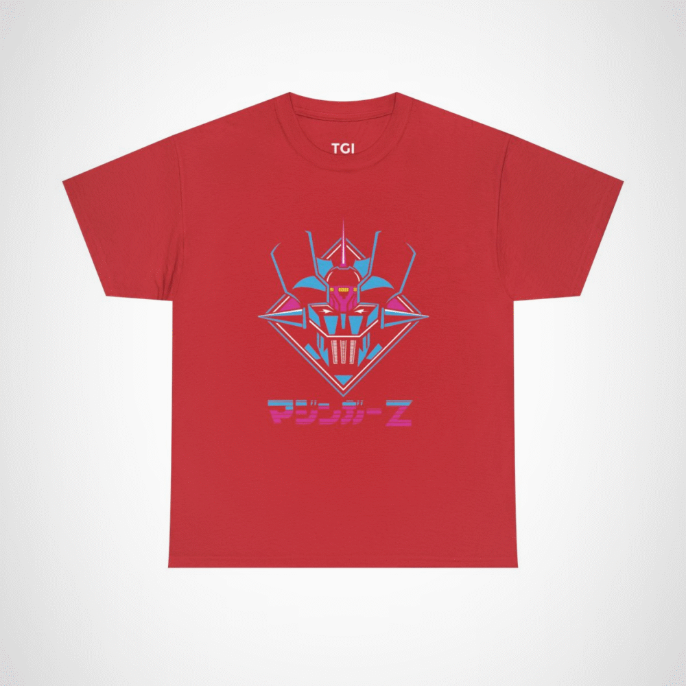 Retro Mazinger Z design t-shirt for anime fans Red colour