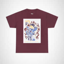 SKELETOR graphic t-shirt showcasing an intense villain design Maroon colour