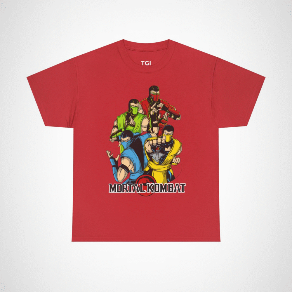 Epic Mortal Kombat Ninja Showdown T-Shirt featuring vibrant ninja design Red colour