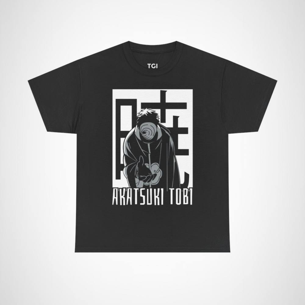 Akatsuki Tobi Ninja Graphic Tee featuring vibrant design Black colour