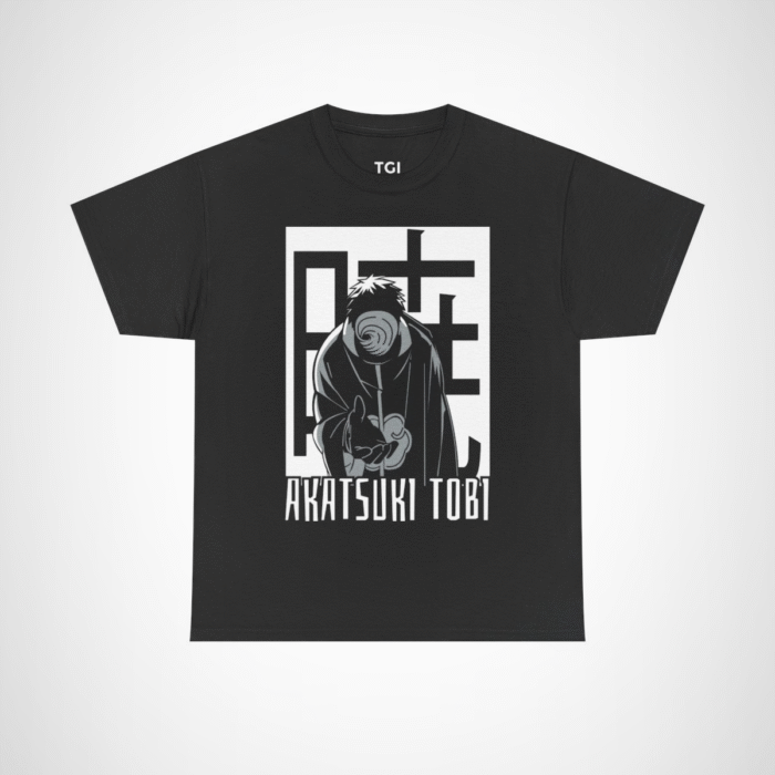 Akatsuki Tobi Ninja Graphic Tee featuring vibrant design Black colour