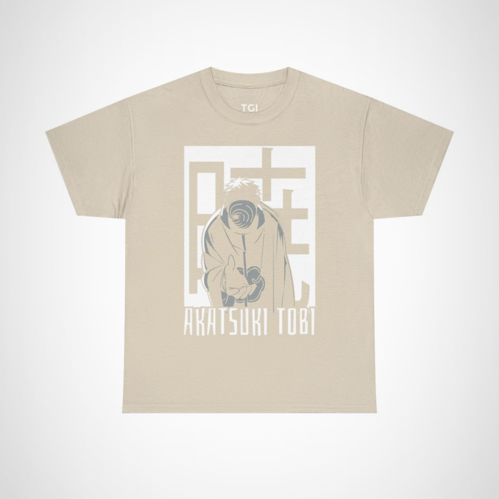 Akatsuki Tobi Ninja Graphic Tee featuring vibrant design Sand colour