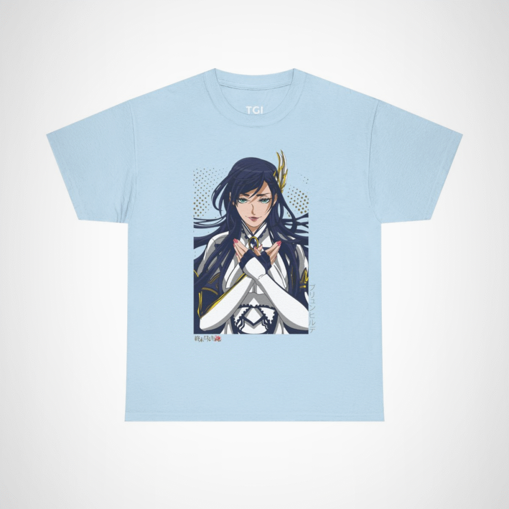 Anime Warrior Goddess T-Shirt featuring an empowering design Light Blue colour
