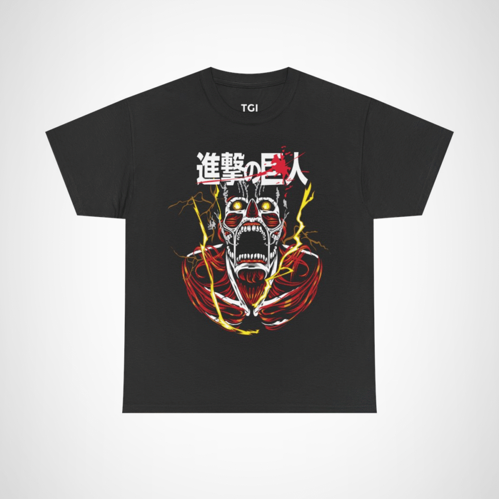 Epic Titan Roar T-Shirt inspired by Attack on Titan Black colour