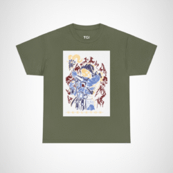 SKELETOR graphic t-shirt showcasing an intense villain design Military Green colour