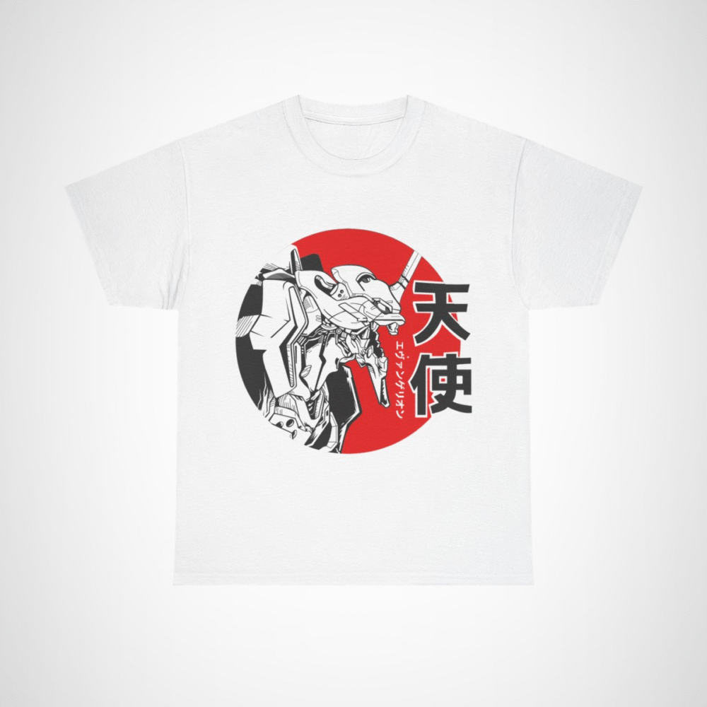 Epic Evangelion Mecha T-Shirt featuring stunning robot illustration White colour