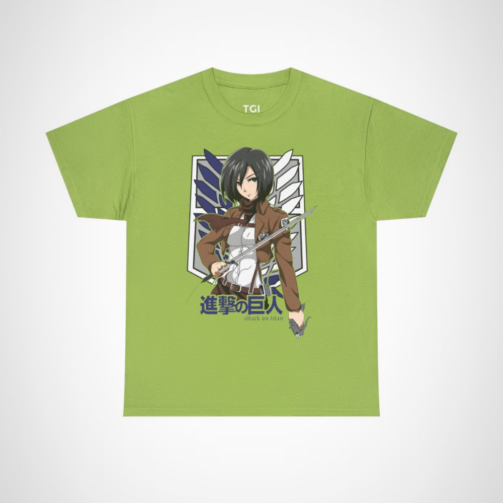 Fearless Fighter T-Shirt inspired by Attack on Titan Kiwi colour